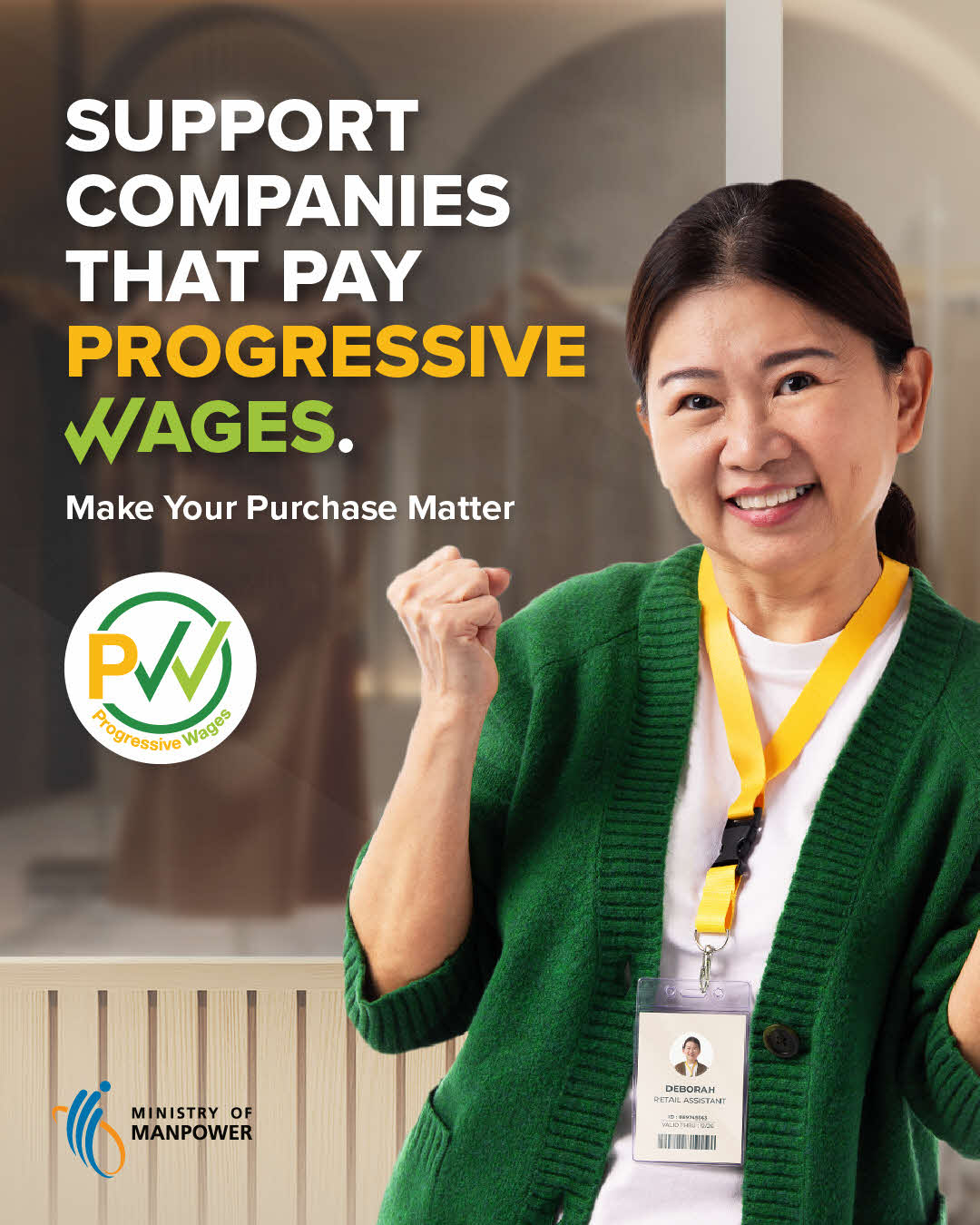 Banner to support companies that pay progressive wages